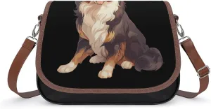 Australian Shepherd Crossbody Bags for Women Fashion Purse Shoulder Bag Handbags with Adjustable Strap