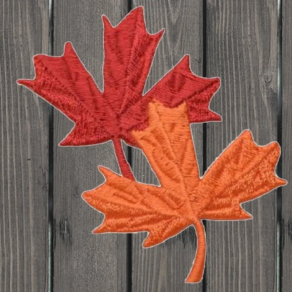 Autumn Leaves Embroidered Patch — Iron On