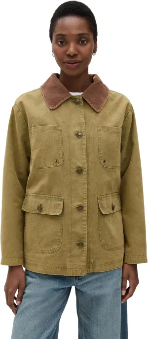 Avec Les Filles Women's Contrast Collar Barn Jacket