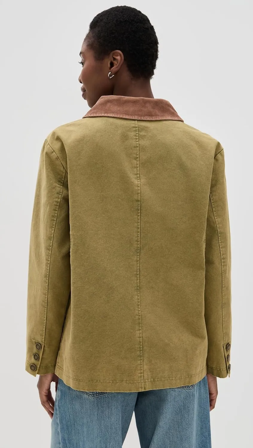 Avec Les Filles Women's Contrast Collar Barn Jacket