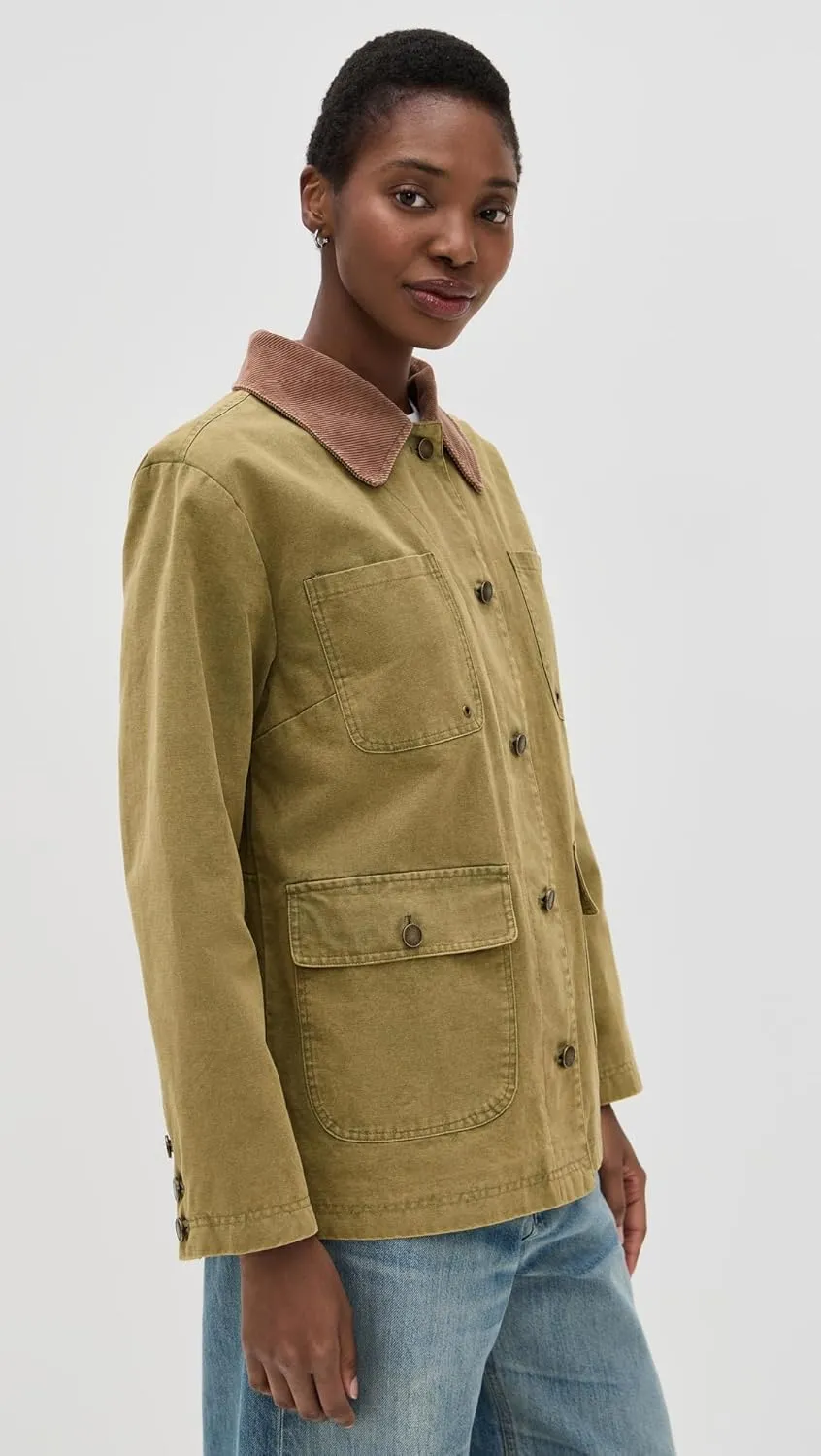 Avec Les Filles Women's Contrast Collar Barn Jacket