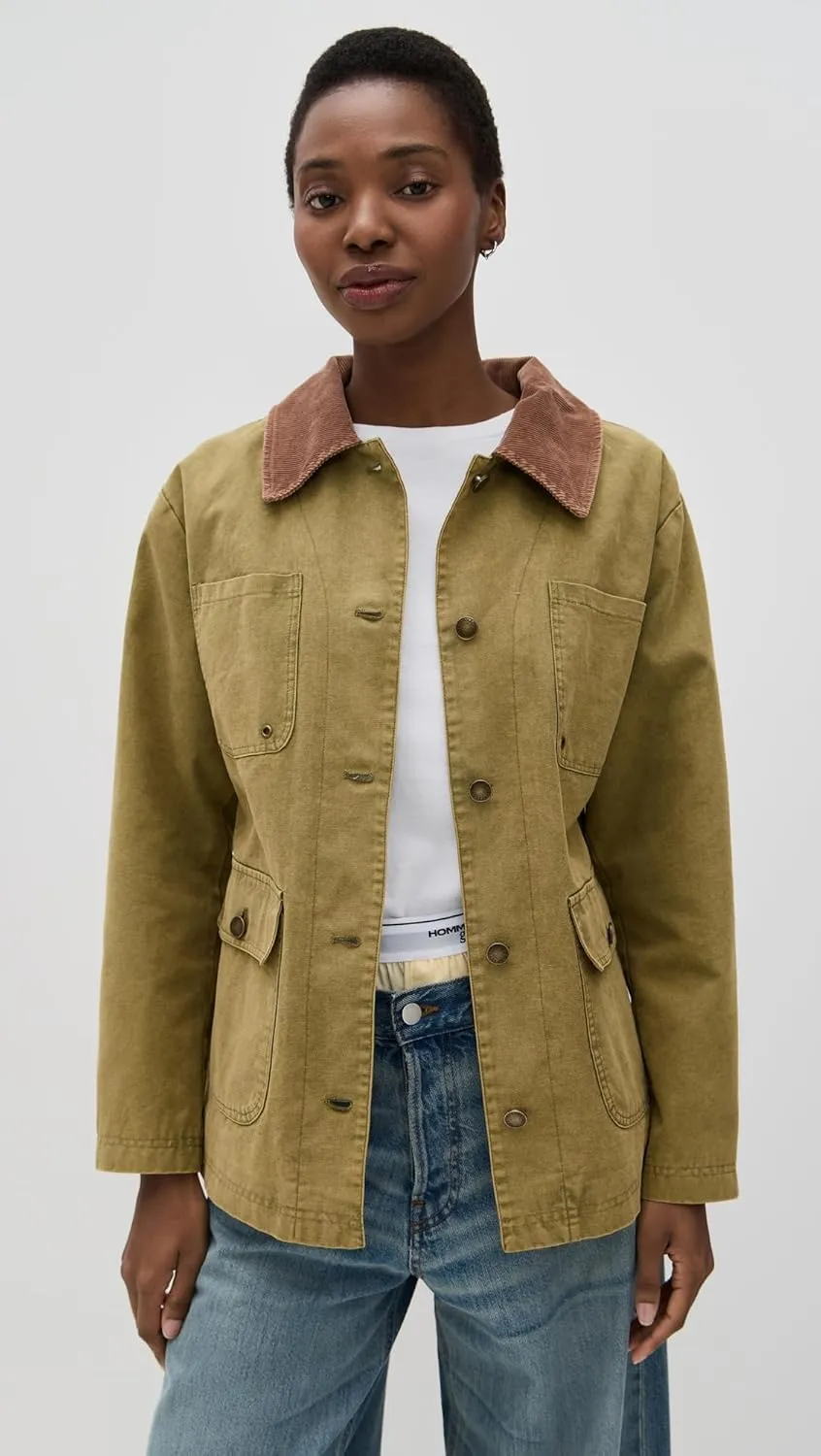 Avec Les Filles Women's Contrast Collar Barn Jacket