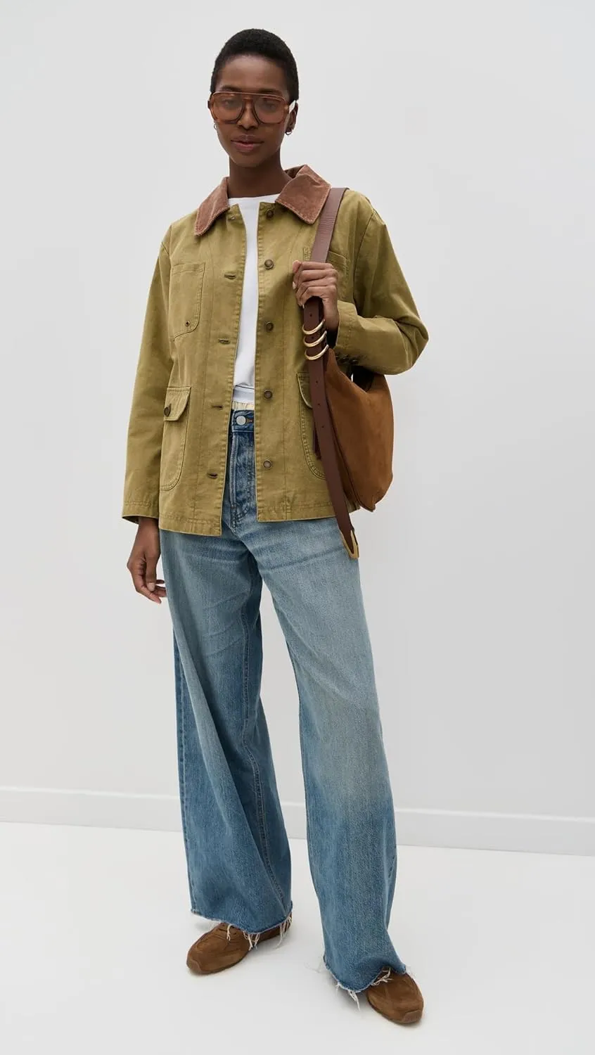 Avec Les Filles Women's Contrast Collar Barn Jacket