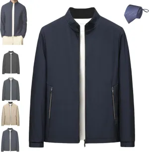 Aviation Men's Standing Collar Zipper Casual Jacket, Lightweight Windbreaker Jackets with Pocket Casual Work Outwear