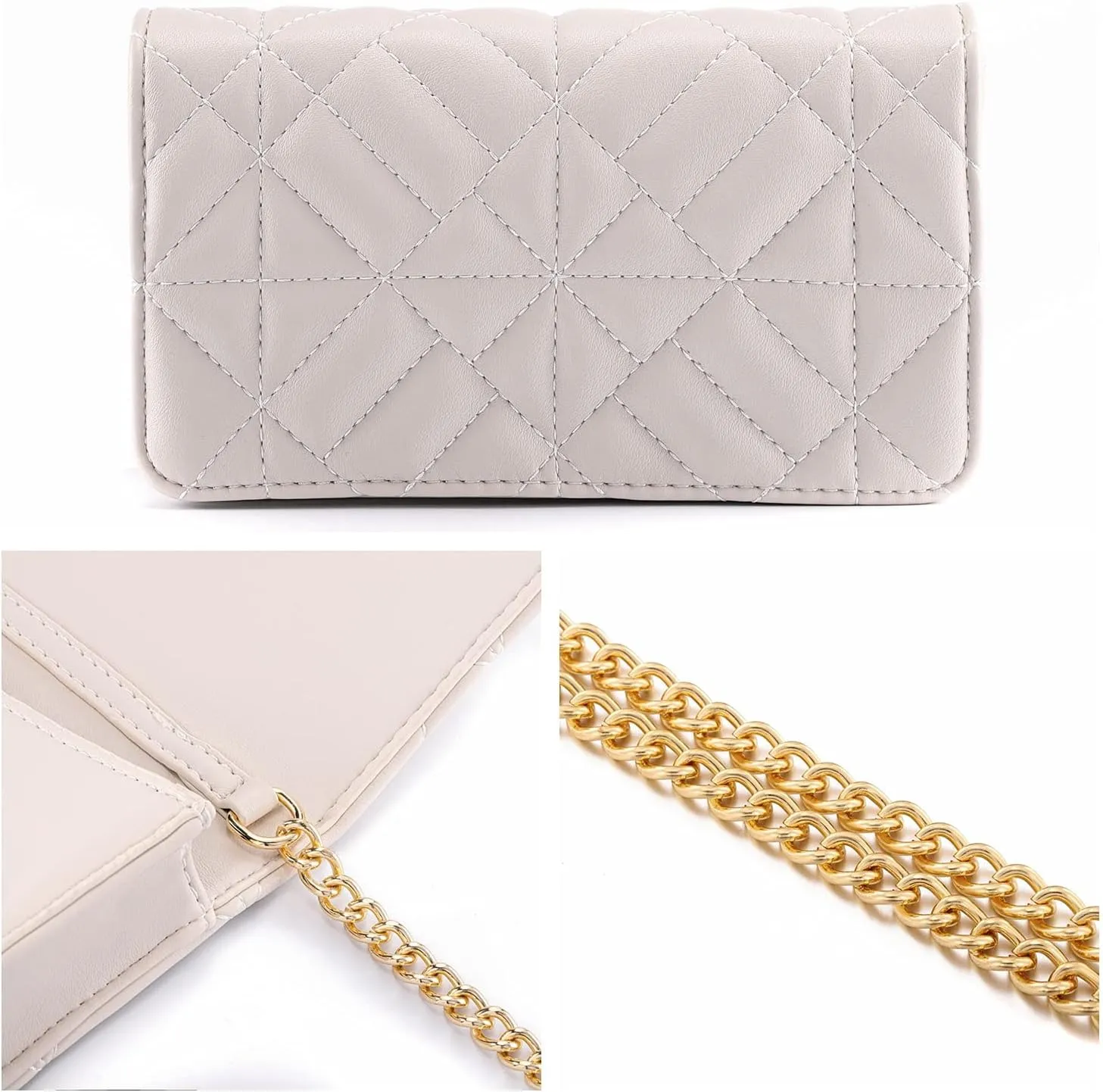 Ayliss Mini Women Crossbody Handbag Shoulder Handbags Evening Clutch Cellphone Wallet Purse PU Leather Bag with Chain