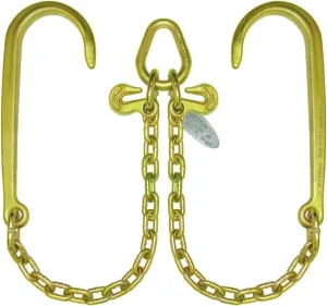 BA Products Grade 70 V Chain with 15" J Hook & Grab Hook on Pear Link 2' Legs Tow Truck Wrecker Recovery