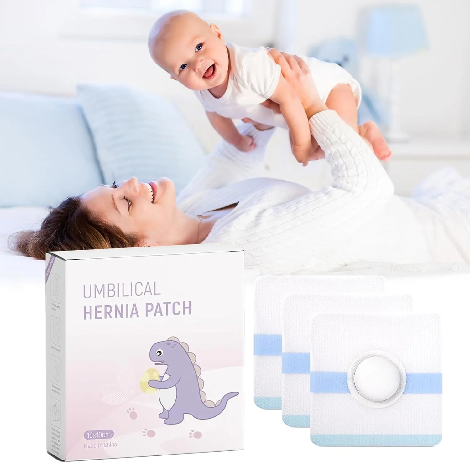Baby Belly Navel Patches, Belly Button Shaper with Cotton Pads, Waterproof Umbilical Patch, Infant Essentials Must Haves (14PCS 10 * 10CM)
