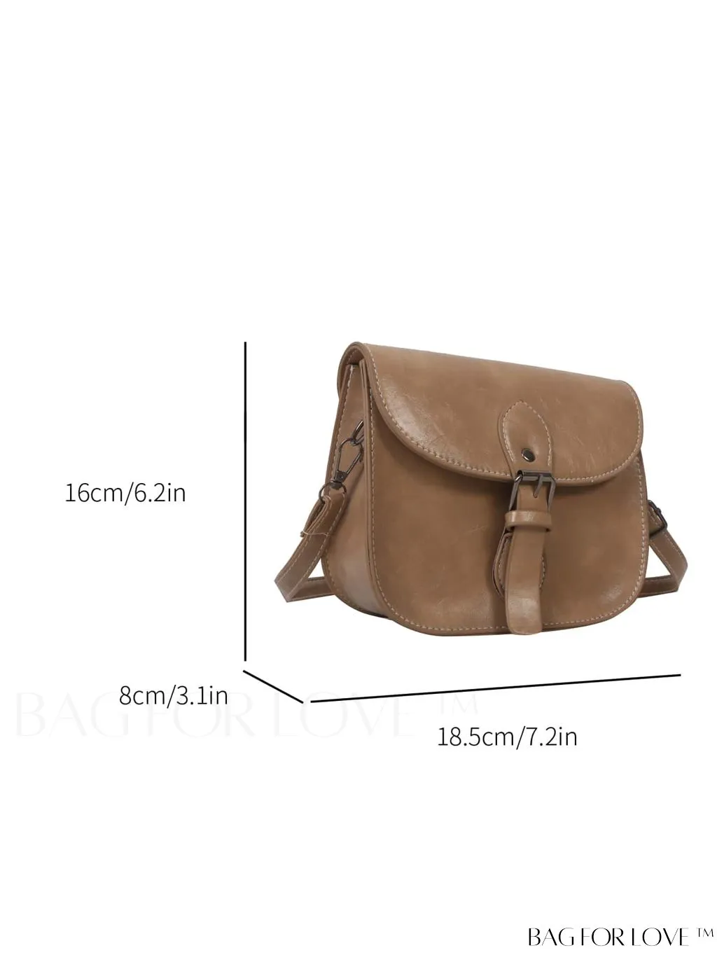 BagForLove - Chic and Compact Saddle Bag with Versatile Shoulder Strap, Ideal for a Casual or Trendy Look