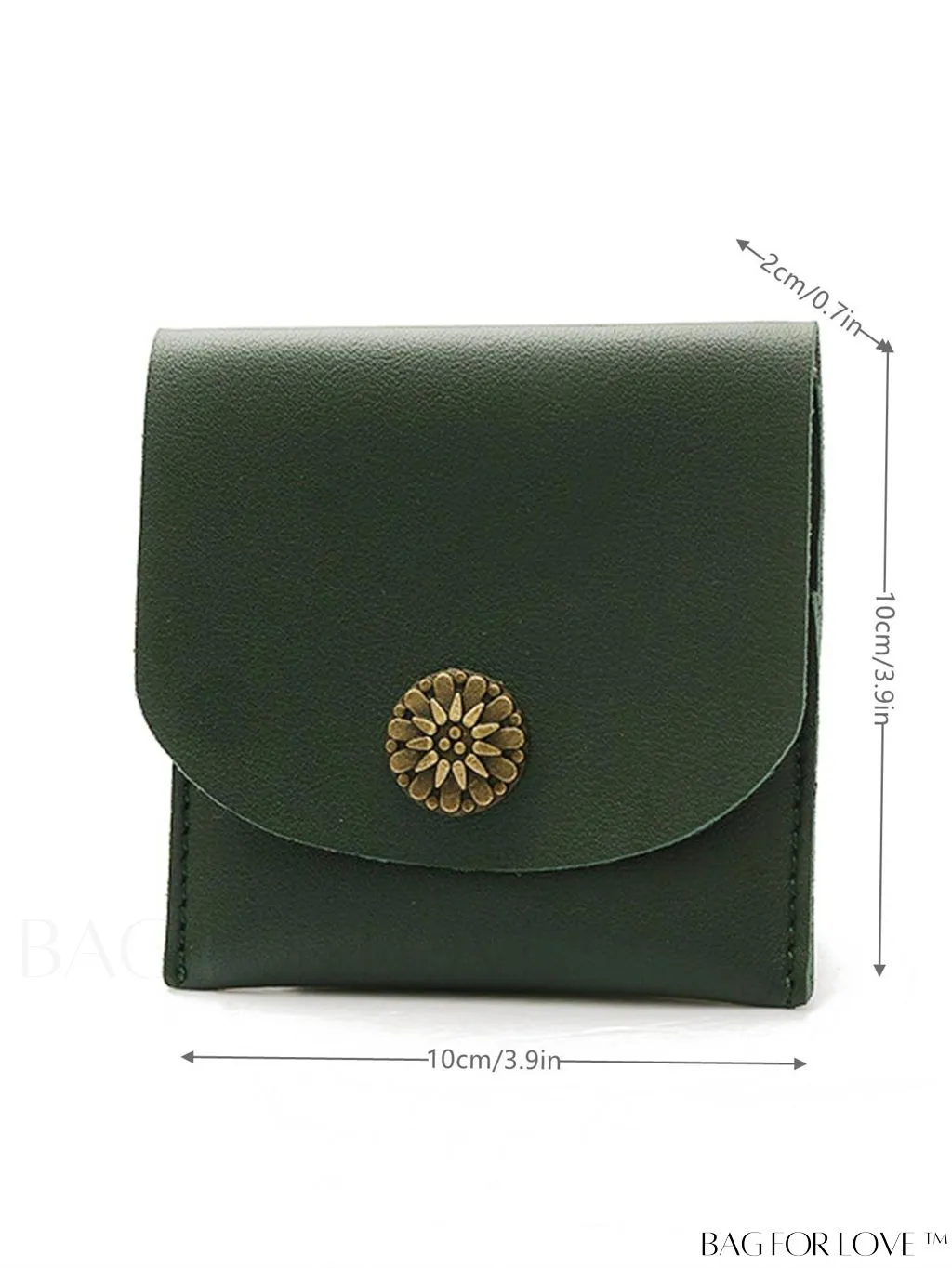 BagForLove - Exquisite Litchi Embossed Card Holder with Floral Metal Flap - Slim & Classic