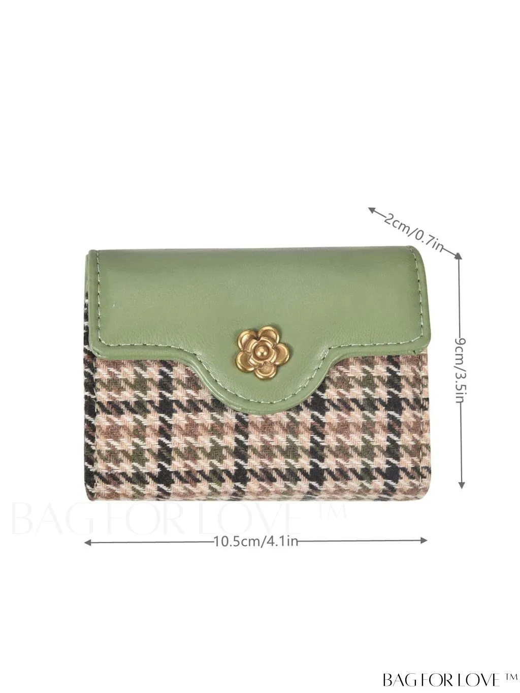 BagForLove - Houndstooth Floral PU Card Holder - Timeless Elegance and Fashionable Design