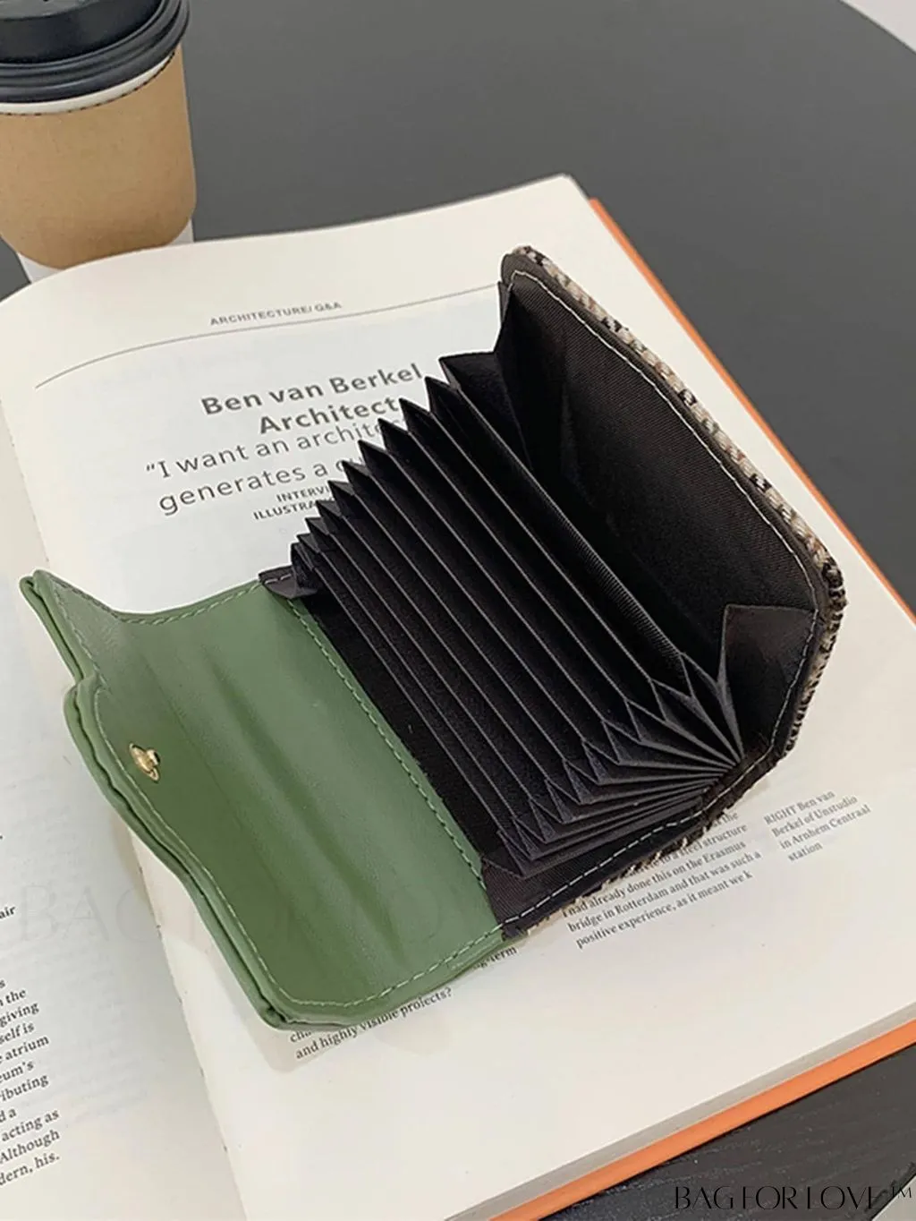 BagForLove - Houndstooth Floral PU Card Holder - Timeless Elegance and Fashionable Design