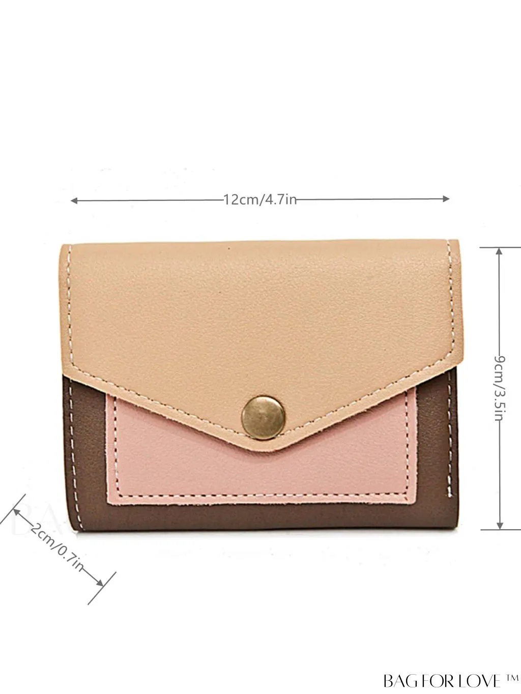 BagForLove - Stylish Color Block Tri-fold Wallet for Women