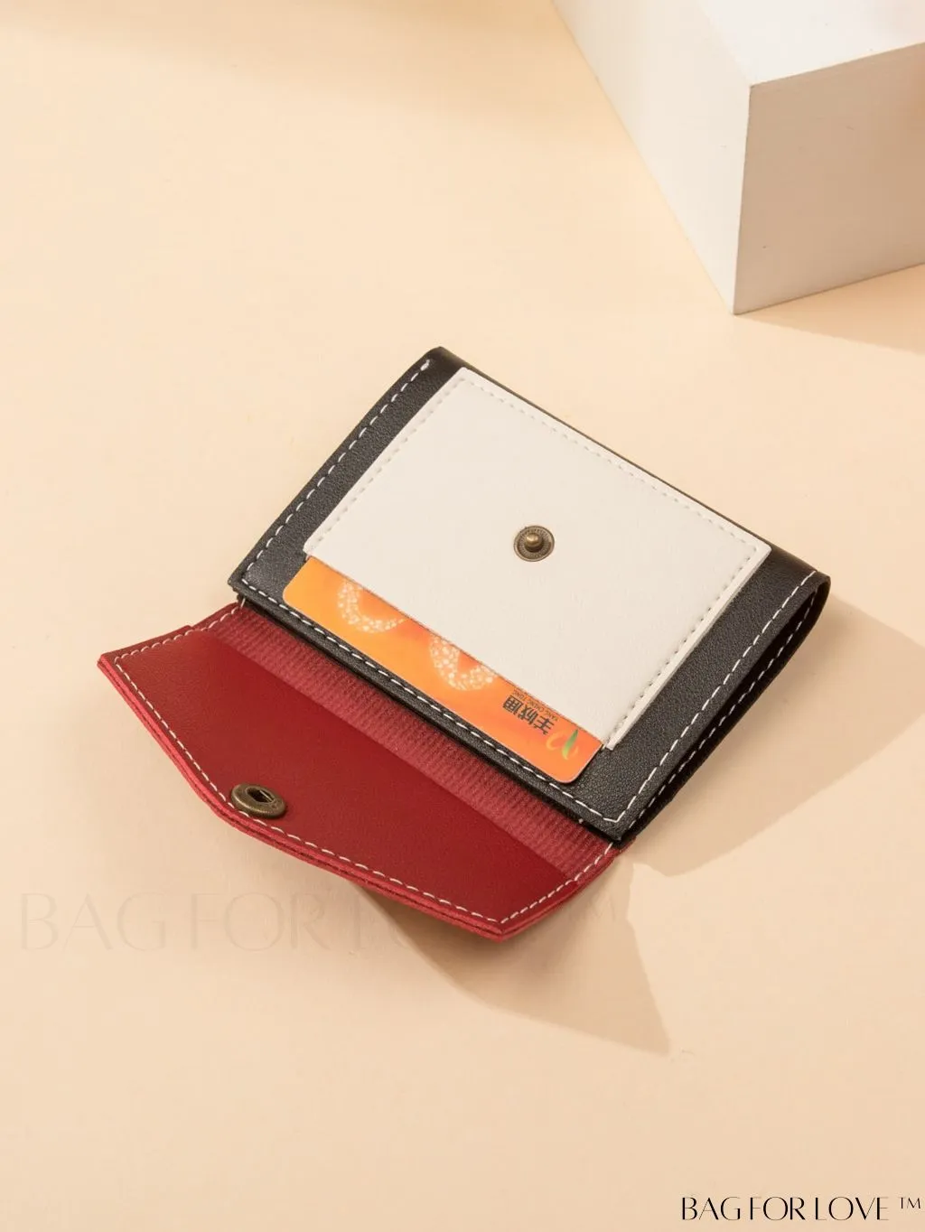 BagForLove - Stylish Color Block Tri-fold Wallet for Women