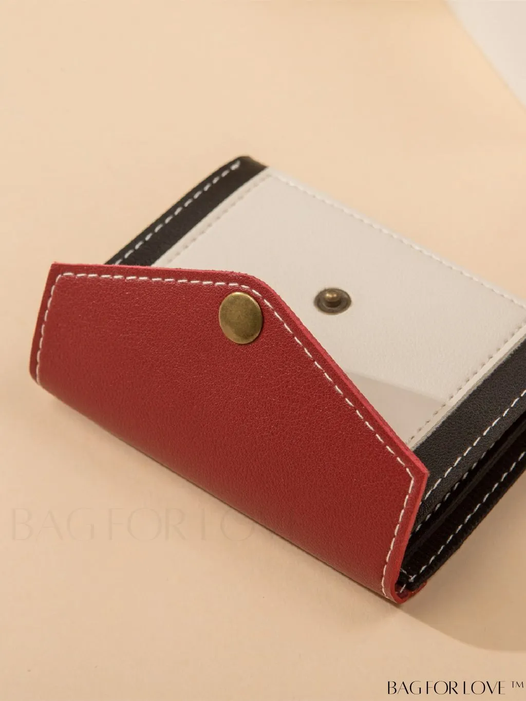 BagForLove - Stylish Color Block Tri-fold Wallet for Women