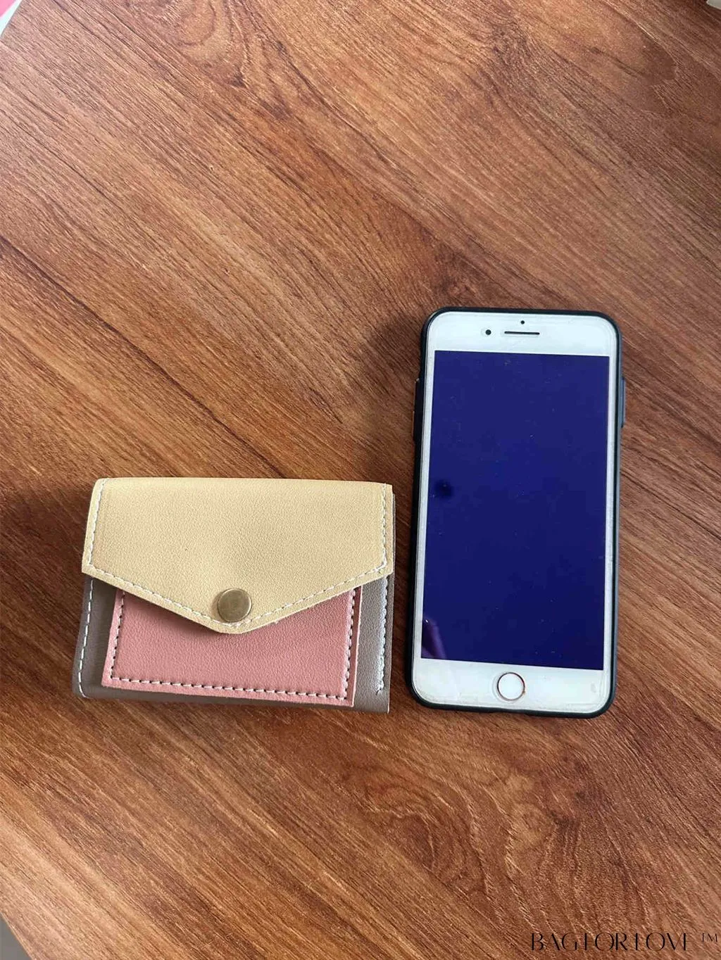 BagForLove - Stylish Color Block Tri-fold Wallet for Women