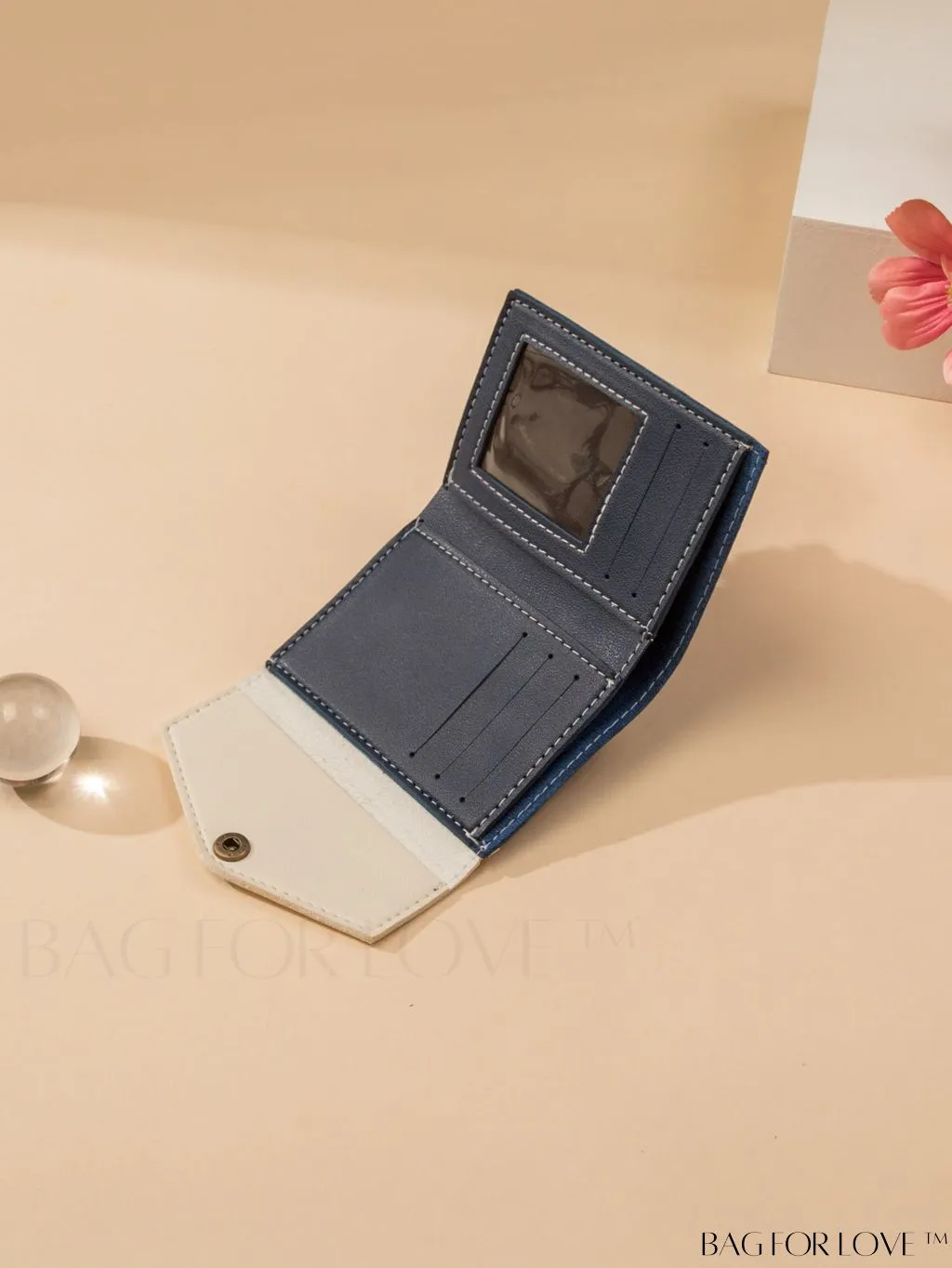 BagForLove - Stylish Color Block Tri-fold Wallet for Women