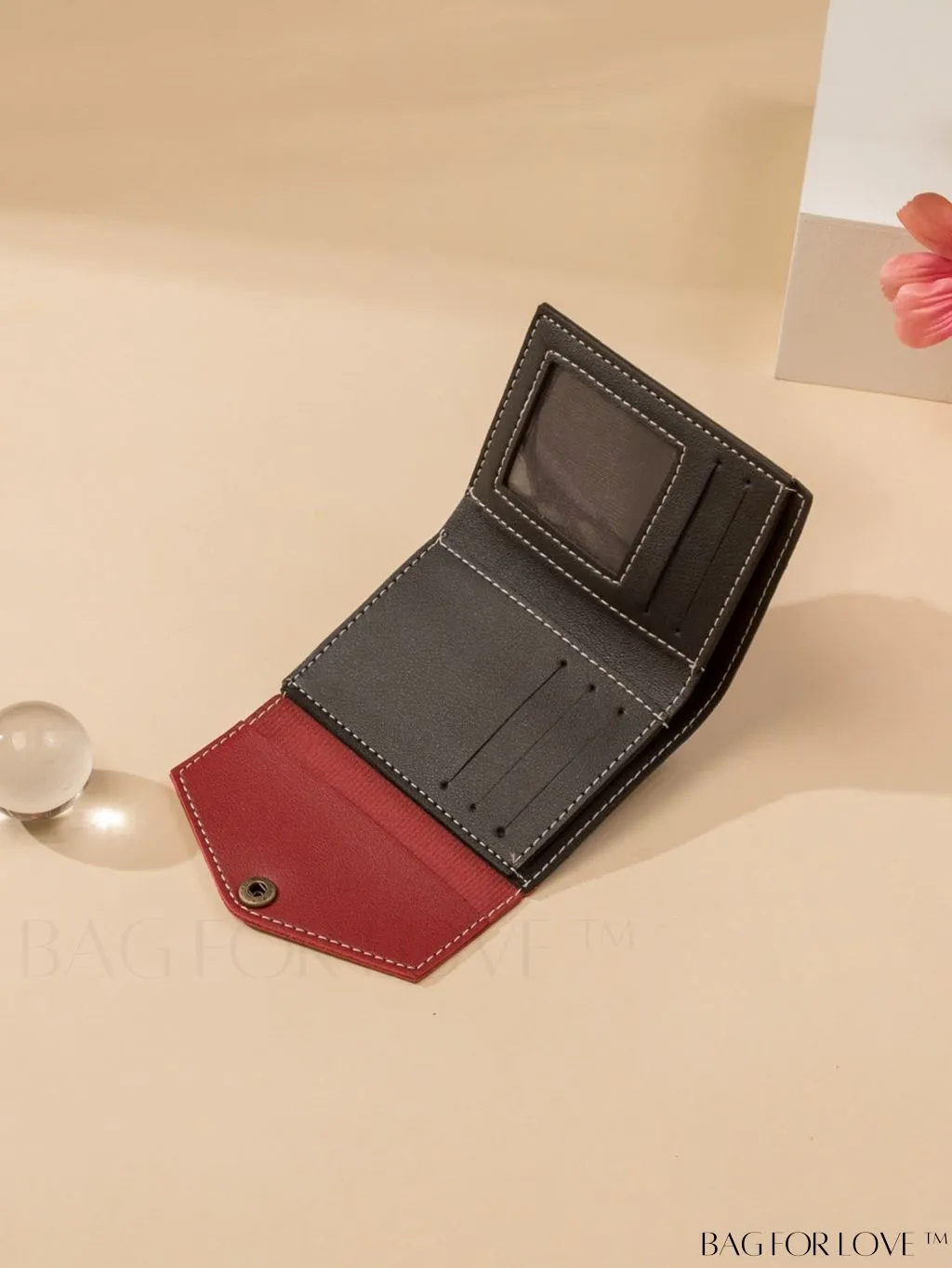 BagForLove - Stylish Color Block Tri-fold Wallet for Women