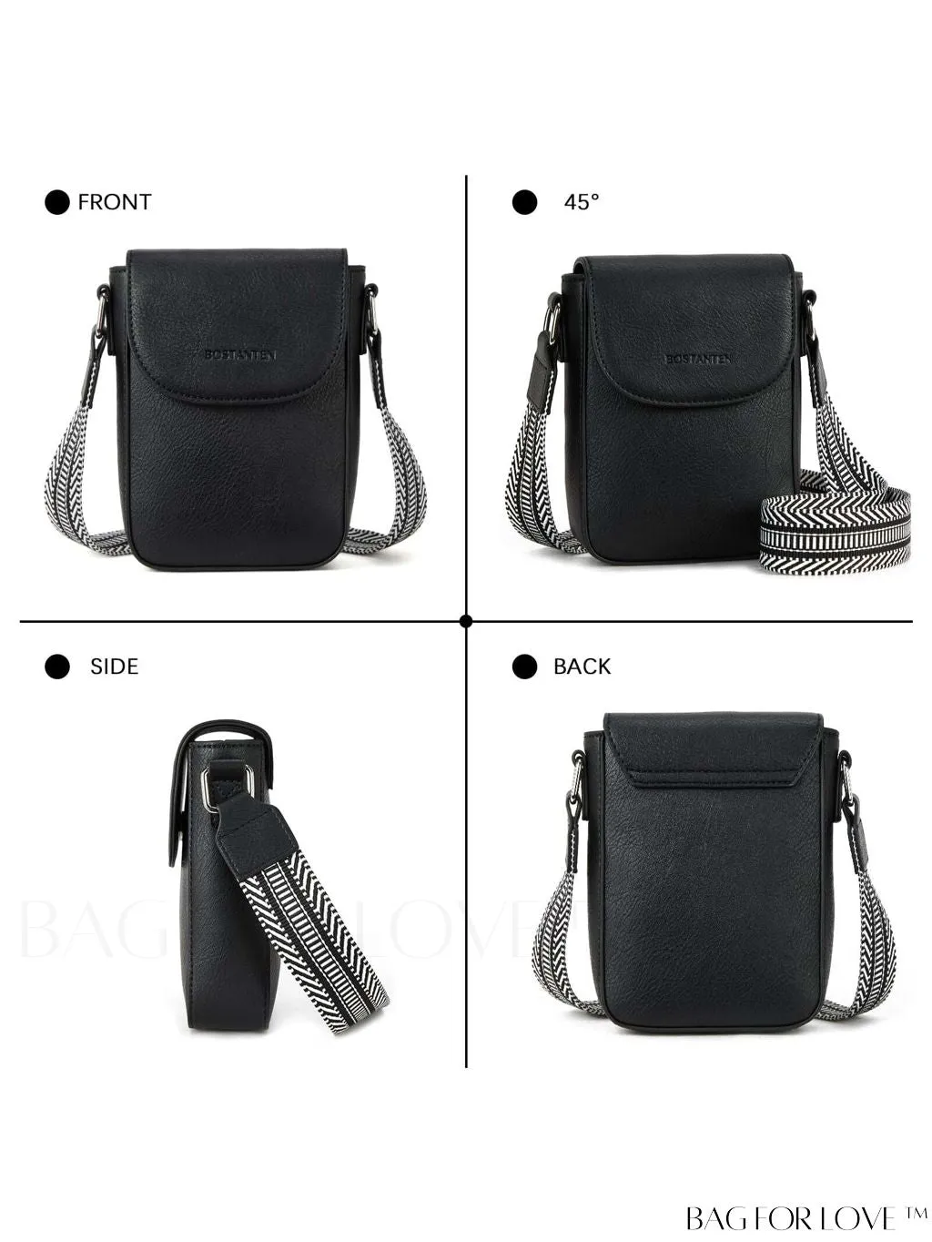 BagForLove - Trendy Leather Crossbody Bags with Adjustable Guitar Strap for Women, by BOSTANTEN