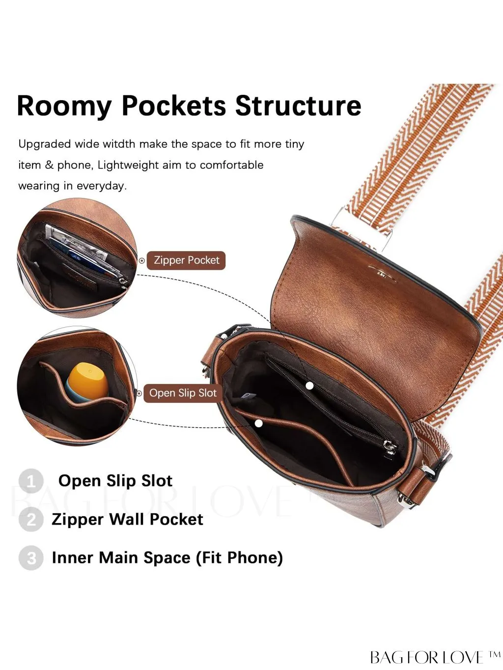 BagForLove - Trendy Leather Crossbody Bags with Adjustable Guitar Strap for Women, by BOSTANTEN