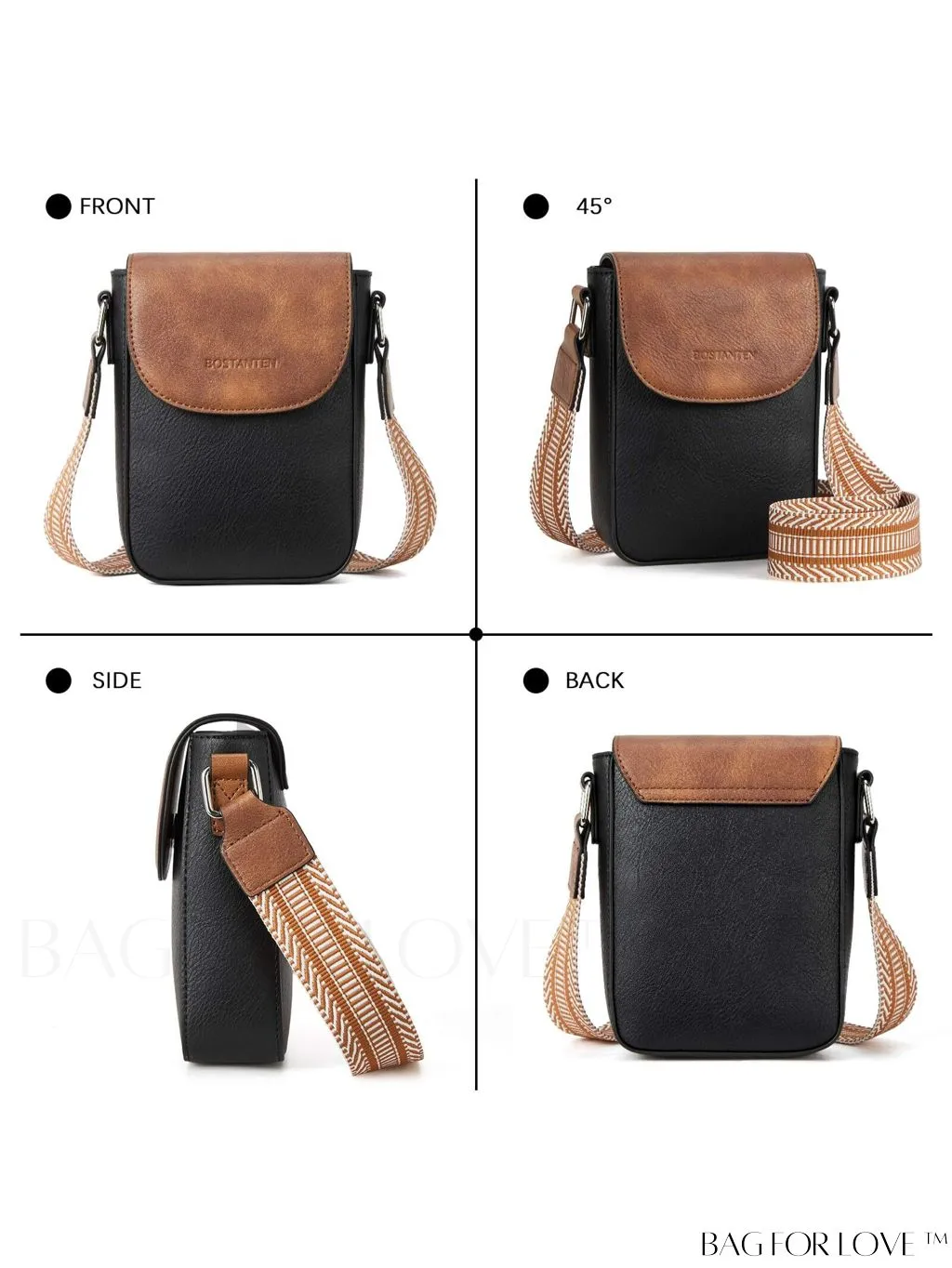 BagForLove - Trendy Leather Crossbody Bags with Adjustable Guitar Strap for Women, by BOSTANTEN