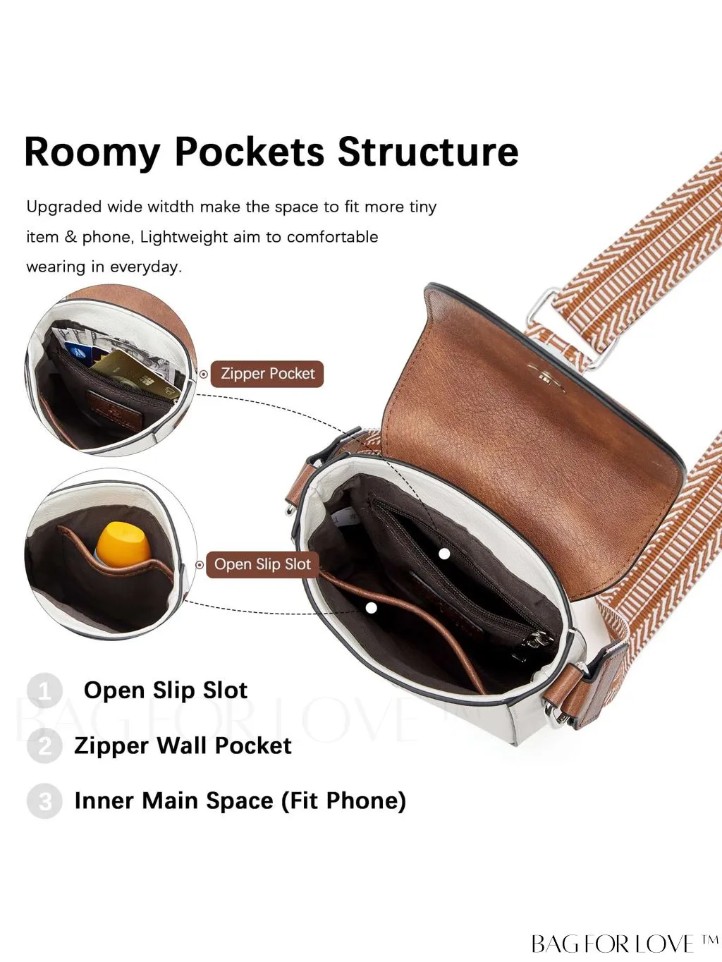 BagForLove - Trendy Leather Crossbody Bags with Adjustable Guitar Strap for Women, by BOSTANTEN
