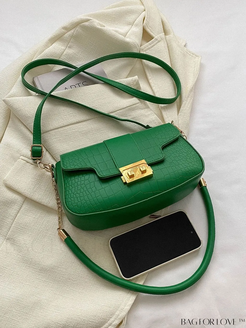 BagForLove - Womens 2023 PU Crocodile Pattern Shoulder & Crossbody Bag - New Stylish Design