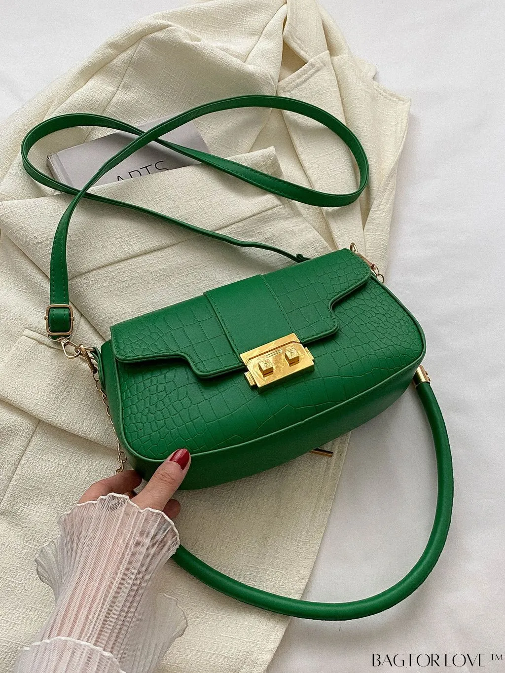 BagForLove - Womens 2023 PU Crocodile Pattern Shoulder & Crossbody Bag - New Stylish Design
