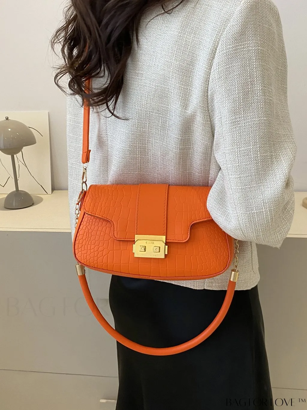 BagForLove - Womens 2023 PU Crocodile Pattern Shoulder & Crossbody Bag - New Stylish Design