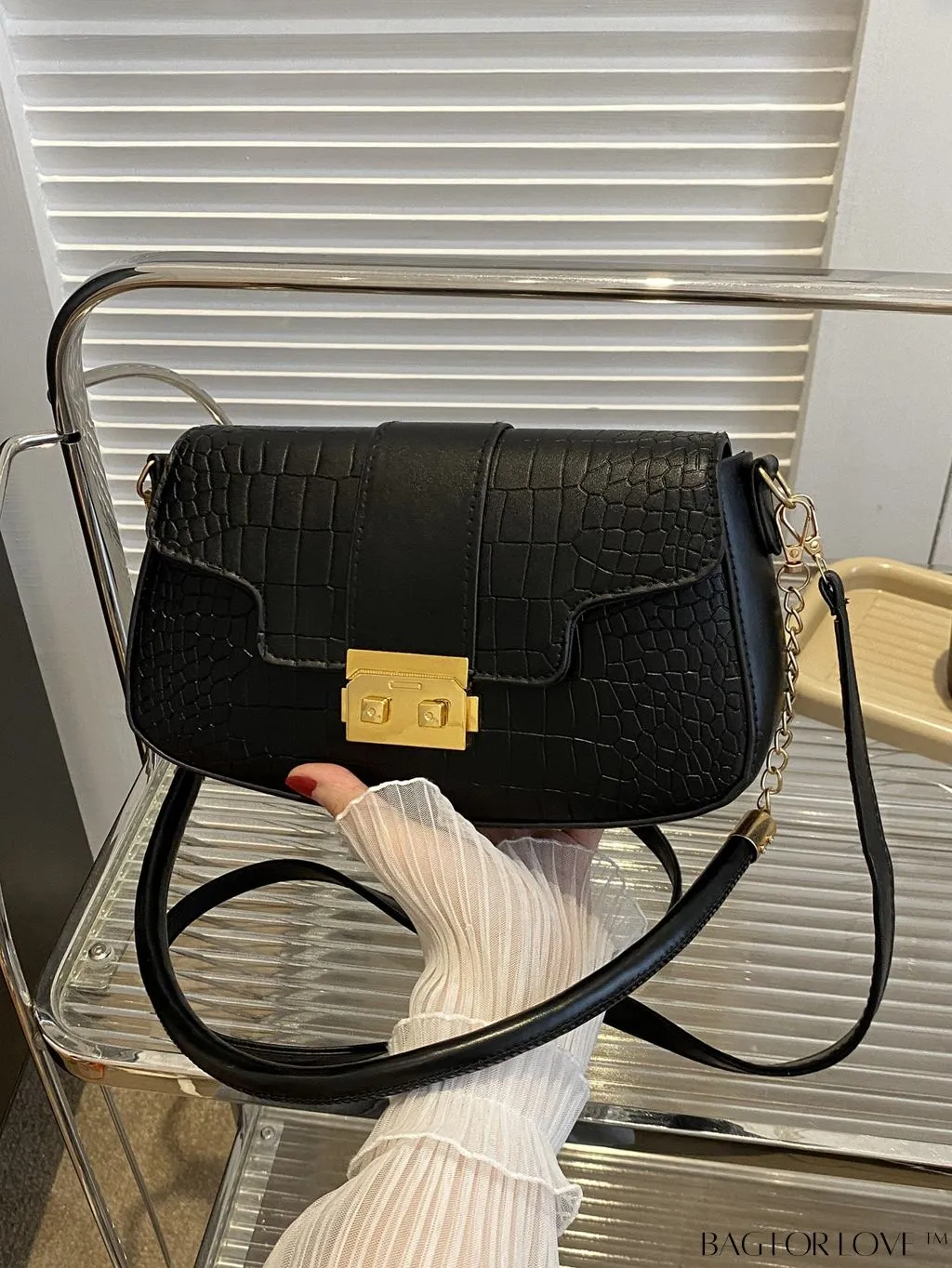 BagForLove - Womens 2023 PU Crocodile Pattern Shoulder & Crossbody Bag - New Stylish Design