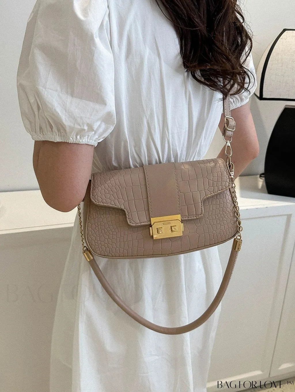 BagForLove - Womens 2023 PU Crocodile Pattern Shoulder & Crossbody Bag - New Stylish Design