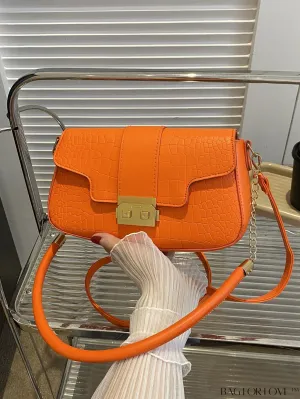 BagForLove - Womens 2023 PU Crocodile Pattern Shoulder & Crossbody Bag - New Stylish Design