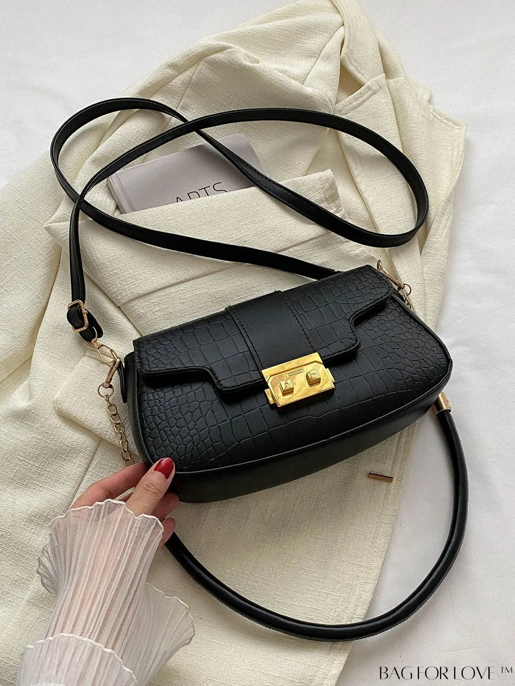 BagForLove - Womens 2023 PU Crocodile Pattern Shoulder & Crossbody Bag - New Stylish Design