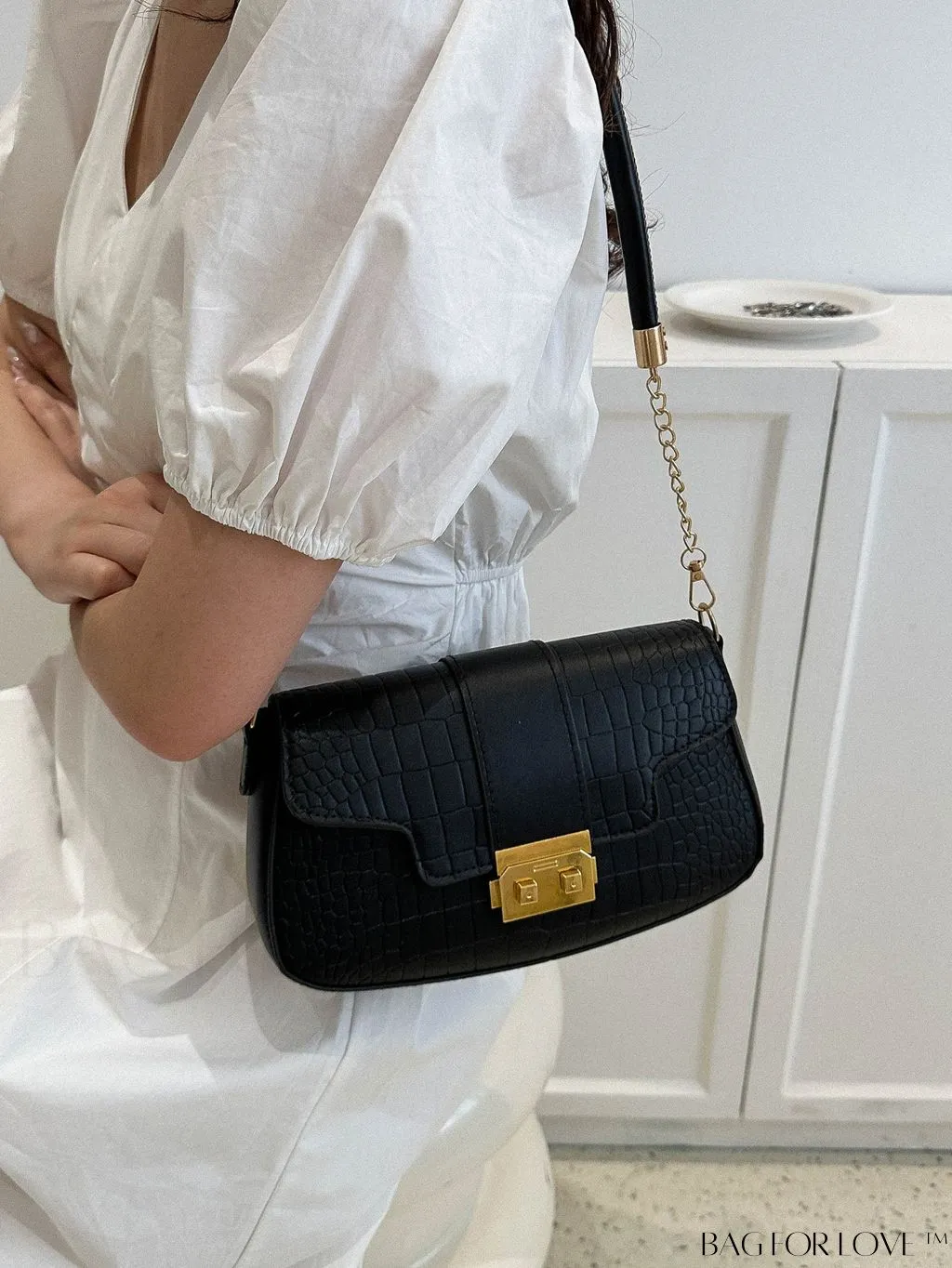 BagForLove - Womens 2023 PU Crocodile Pattern Shoulder & Crossbody Bag - New Stylish Design