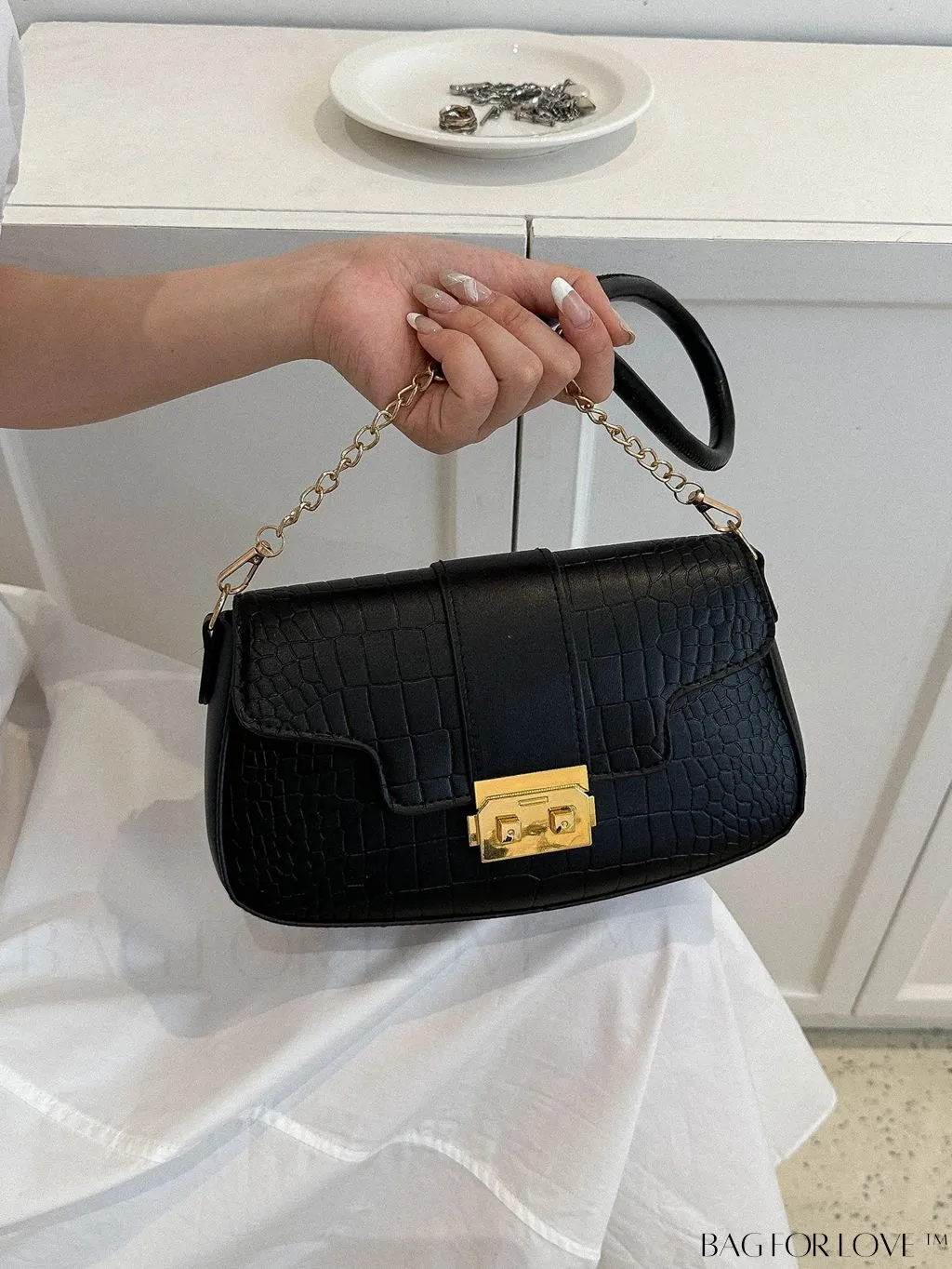 BagForLove - Womens 2023 PU Crocodile Pattern Shoulder & Crossbody Bag - New Stylish Design
