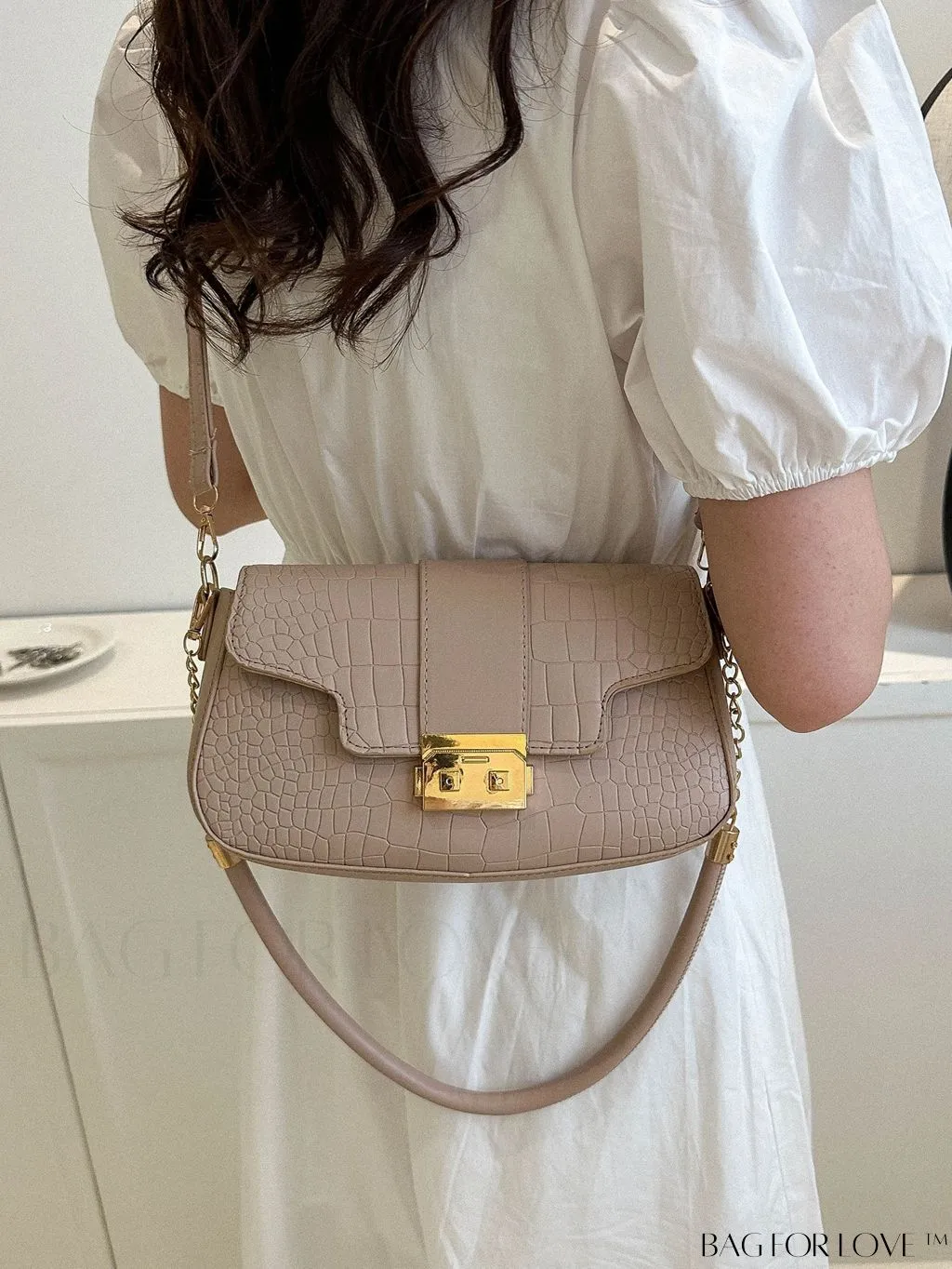 BagForLove - Womens 2023 PU Crocodile Pattern Shoulder & Crossbody Bag - New Stylish Design
