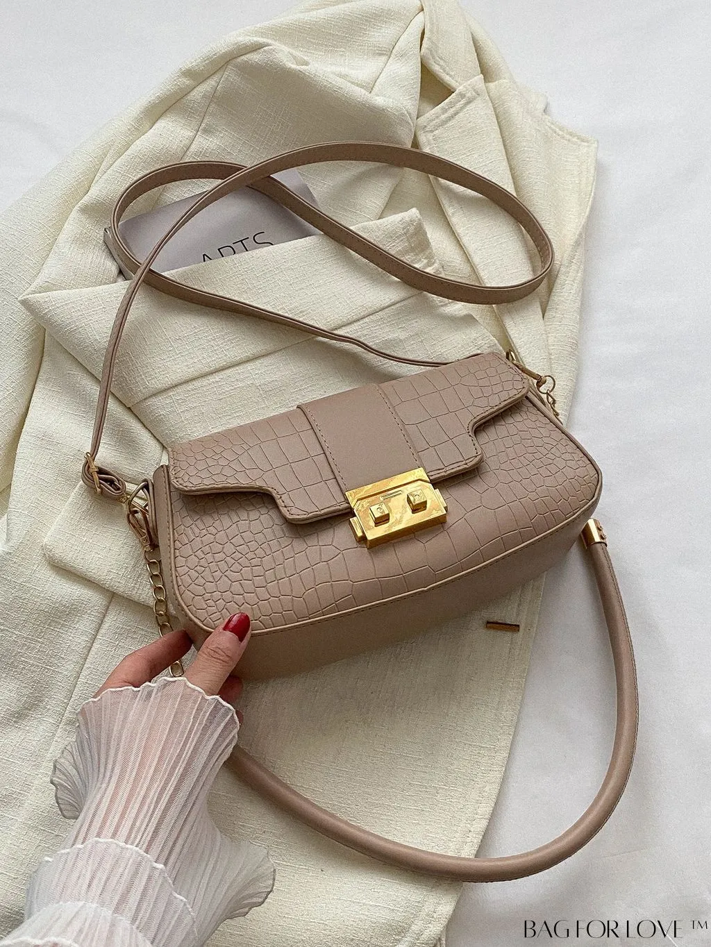 BagForLove - Womens 2023 PU Crocodile Pattern Shoulder & Crossbody Bag - New Stylish Design