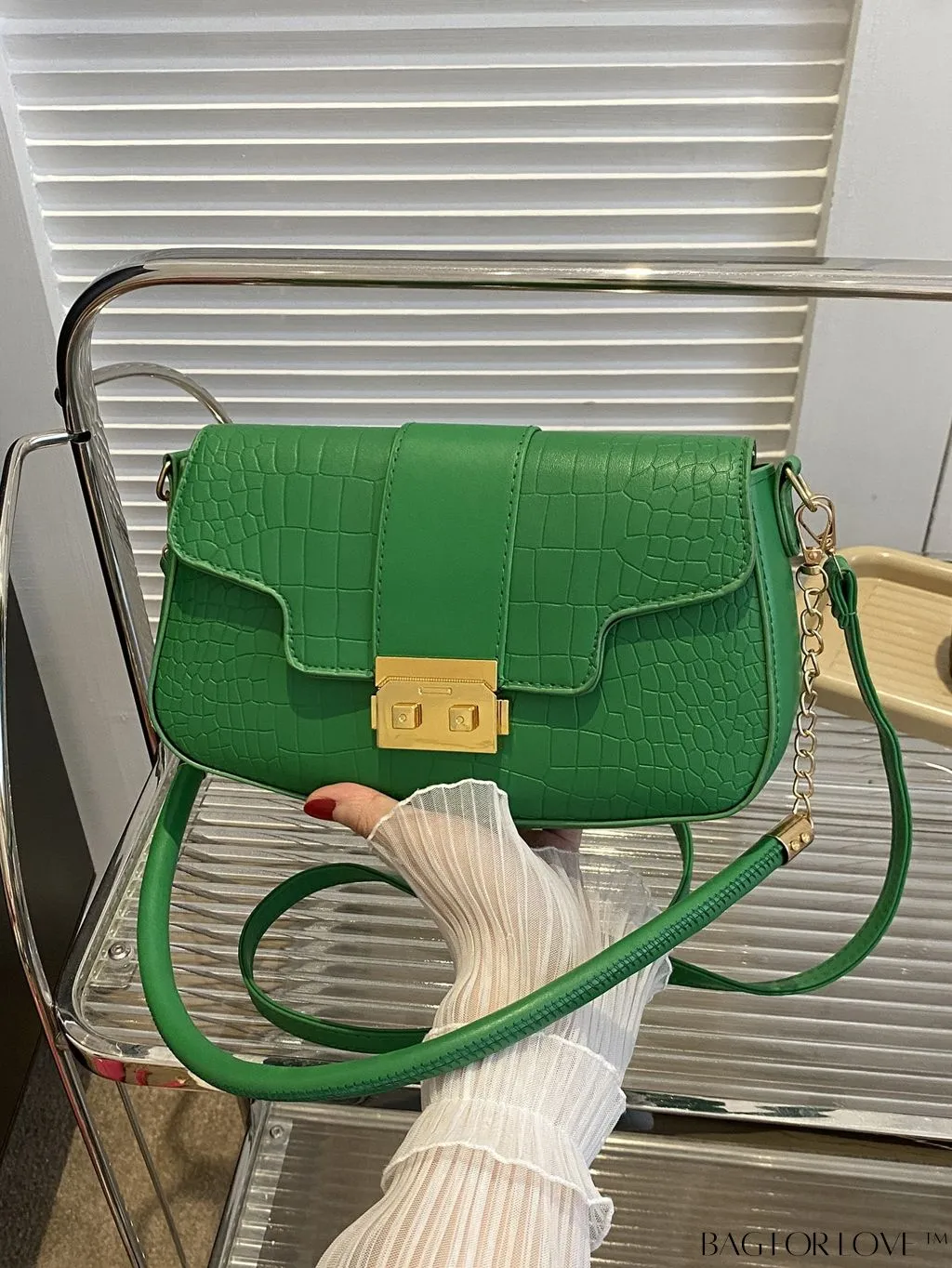 BagForLove - Womens 2023 PU Crocodile Pattern Shoulder & Crossbody Bag - New Stylish Design