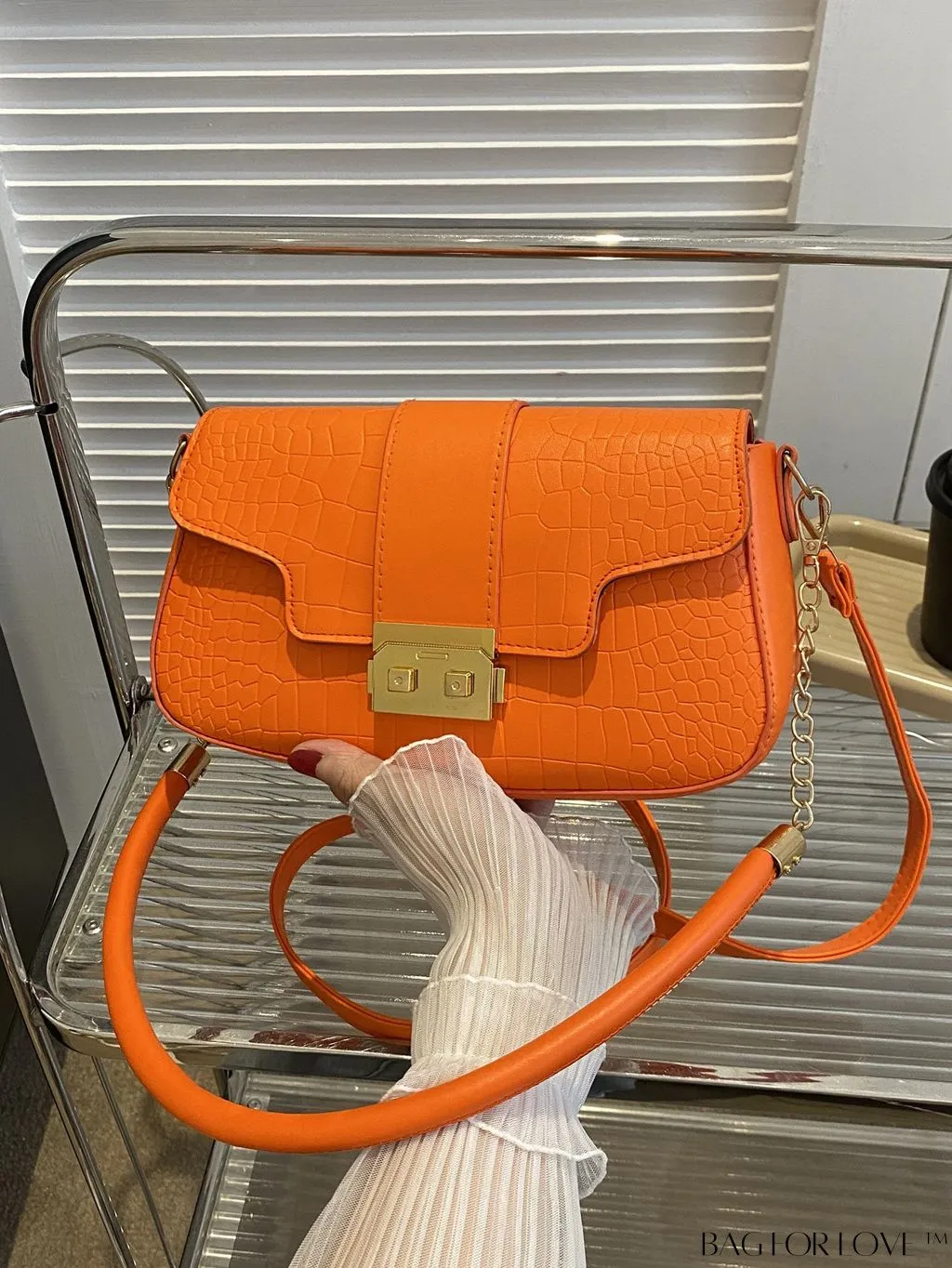 BagForLove - Womens 2023 PU Crocodile Pattern Shoulder & Crossbody Bag - New Stylish Design