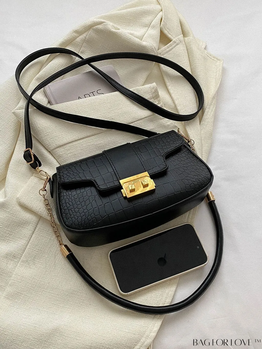 BagForLove - Womens 2023 PU Crocodile Pattern Shoulder & Crossbody Bag - New Stylish Design