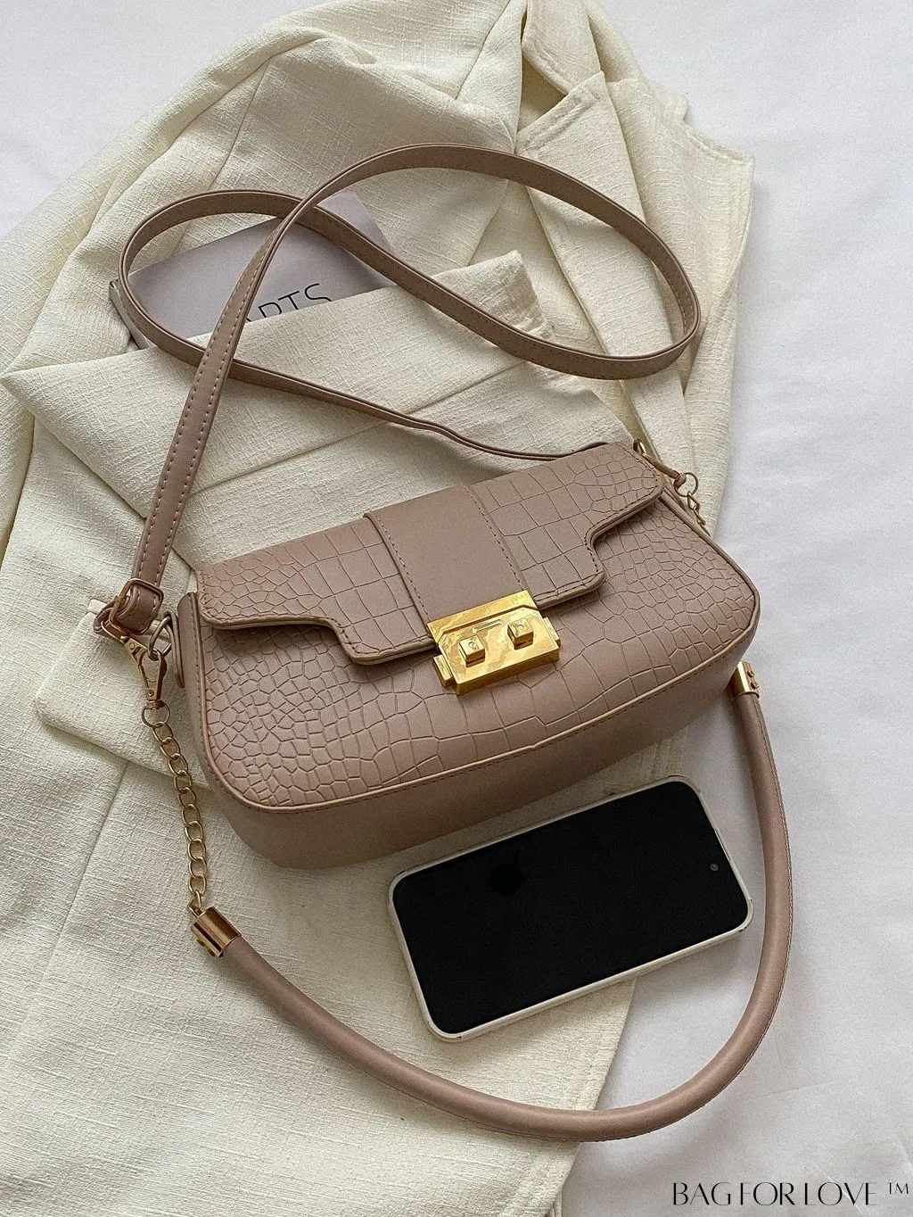 BagForLove - Womens 2023 PU Crocodile Pattern Shoulder & Crossbody Bag - New Stylish Design