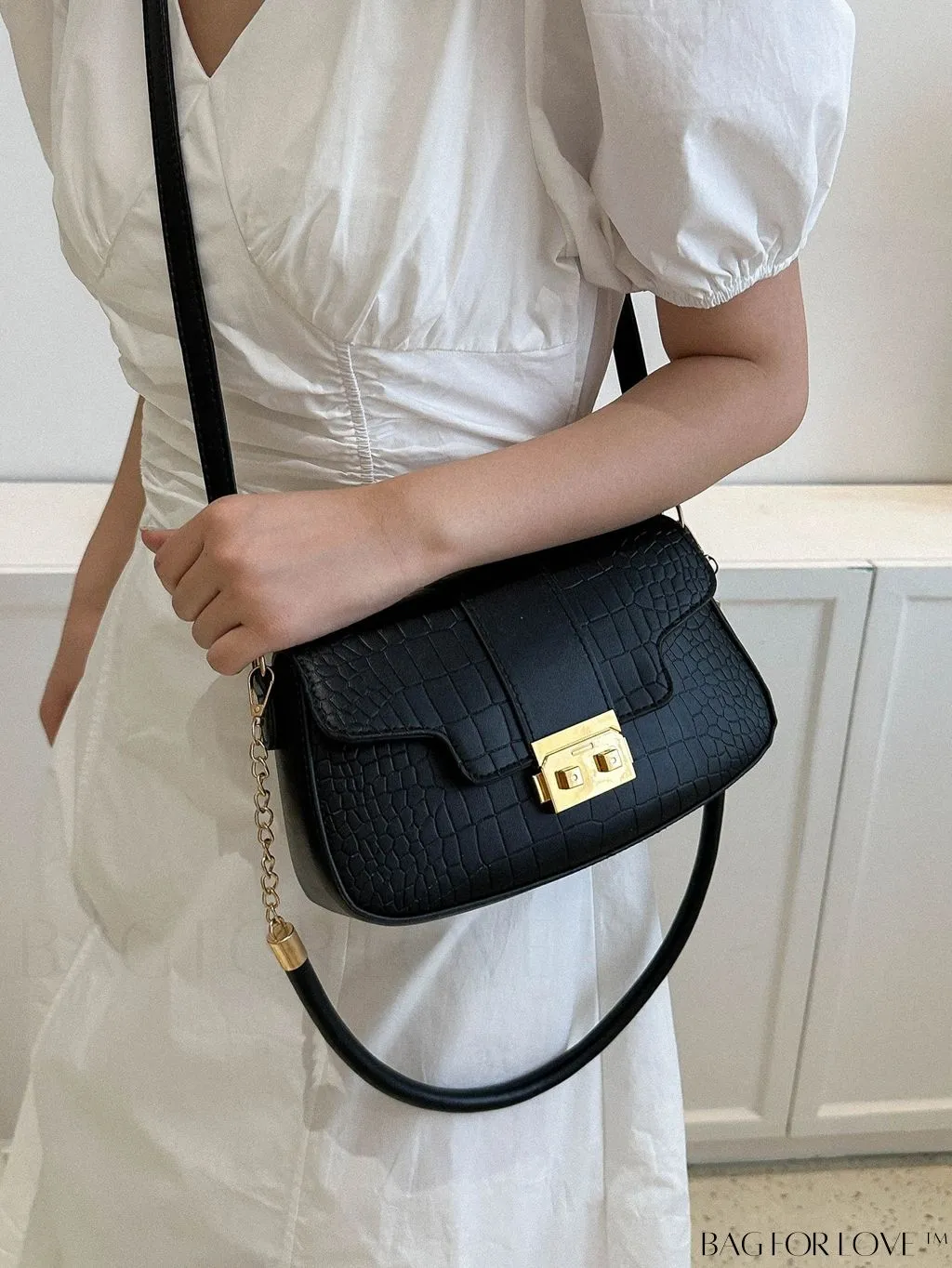 BagForLove - Womens 2023 PU Crocodile Pattern Shoulder & Crossbody Bag - New Stylish Design