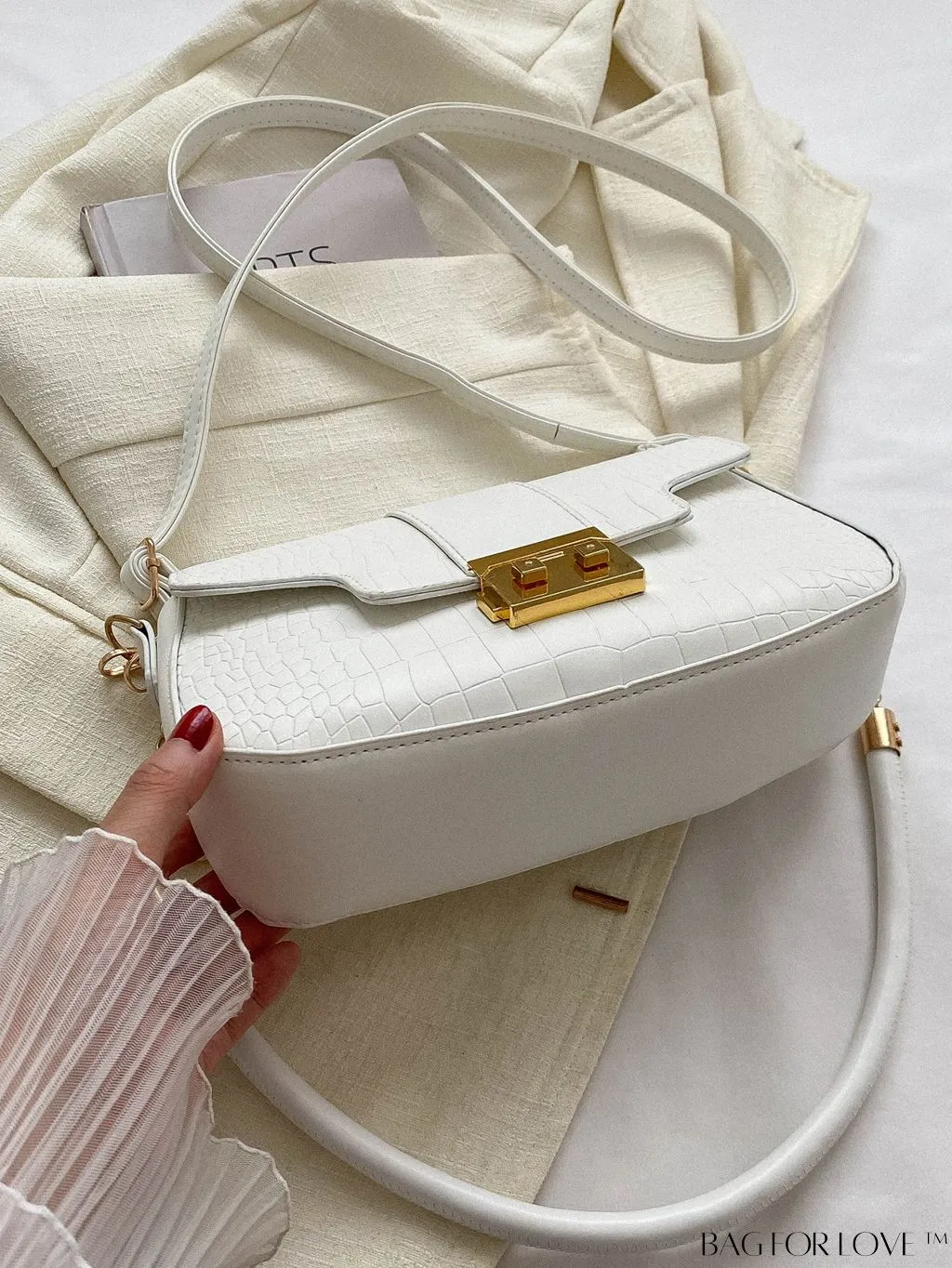 BagForLove - Womens 2023 PU Crocodile Pattern Shoulder & Crossbody Bag - New Stylish Design