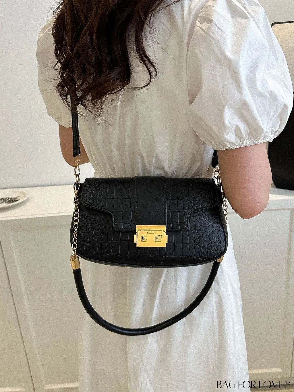 BagForLove - Womens 2023 PU Crocodile Pattern Shoulder & Crossbody Bag - New Stylish Design
