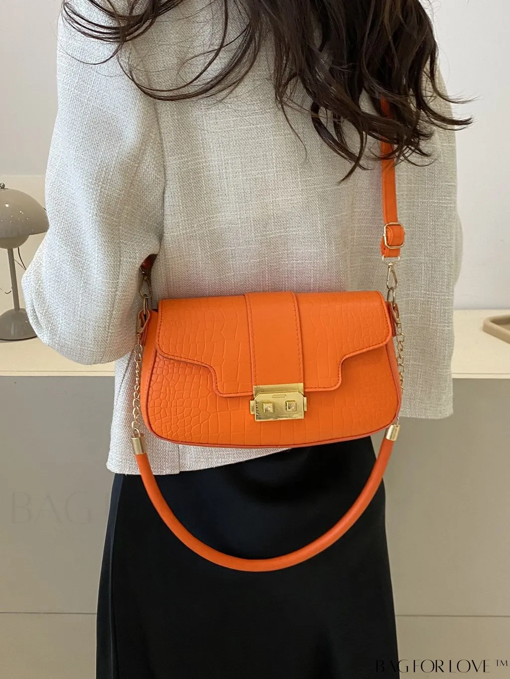 BagForLove - Womens 2023 PU Crocodile Pattern Shoulder & Crossbody Bag - New Stylish Design