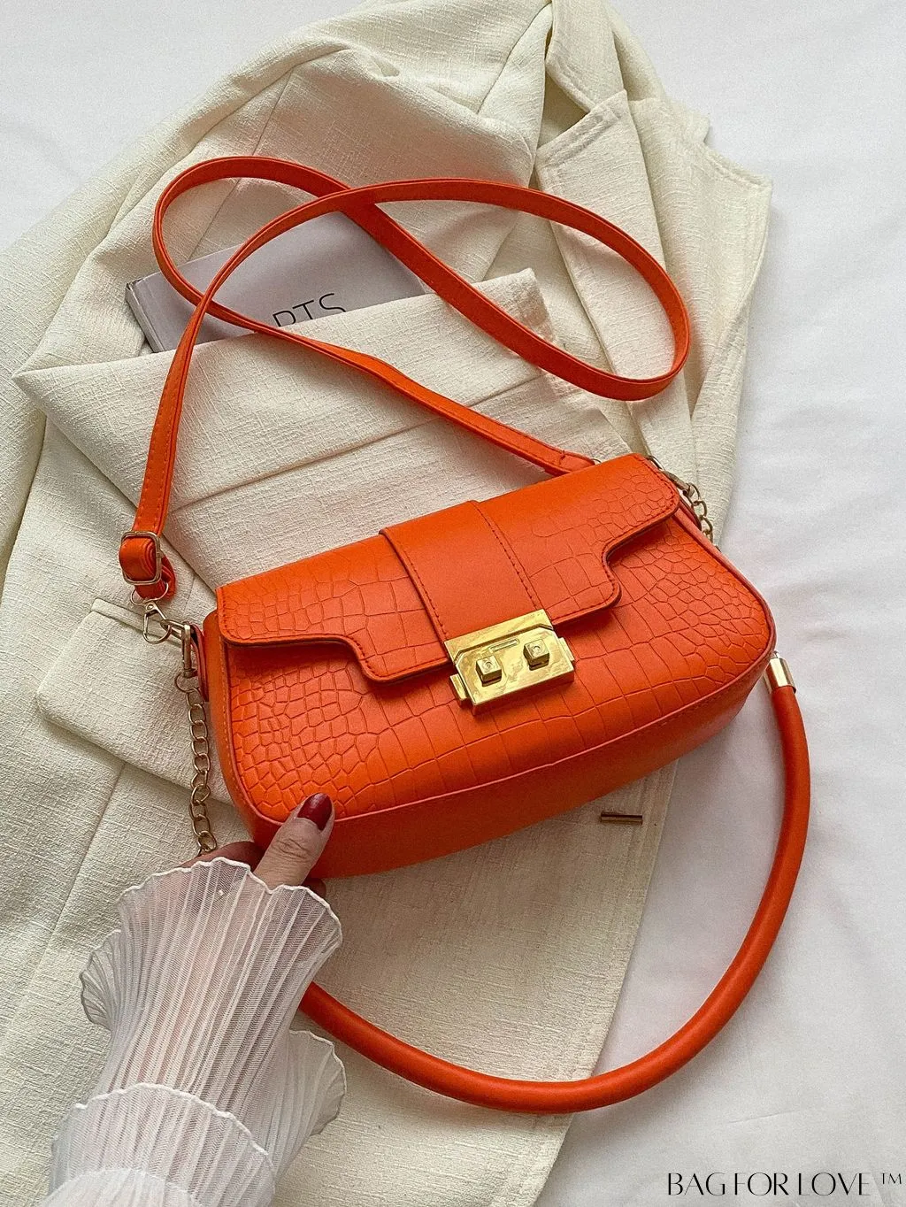 BagForLove - Womens 2023 PU Crocodile Pattern Shoulder & Crossbody Bag - New Stylish Design