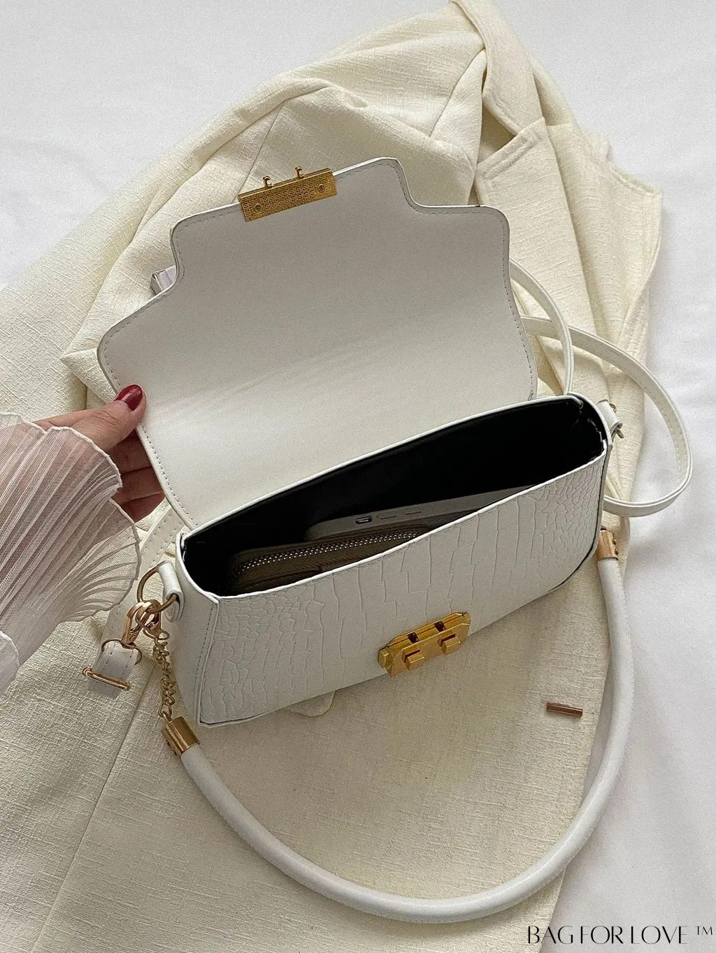 BagForLove - Womens 2023 PU Crocodile Pattern Shoulder & Crossbody Bag - New Stylish Design