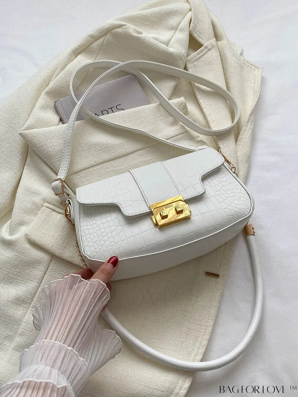 BagForLove - Womens 2023 PU Crocodile Pattern Shoulder & Crossbody Bag - New Stylish Design
