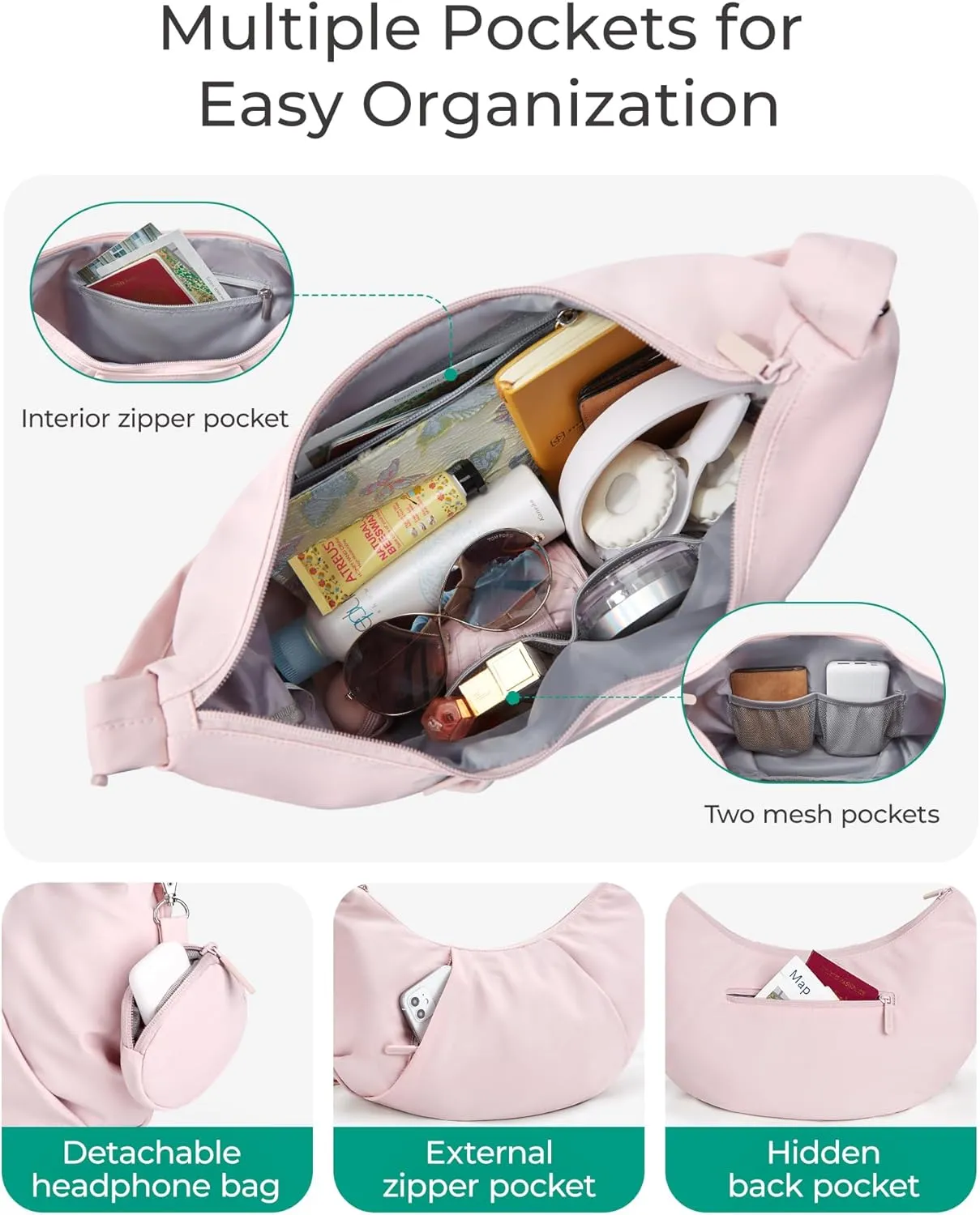 BAGSMART Large Crossbody Bags for Women, Lightweight Shoulder HandBags, Casual Cross body Purse with Adjustable Strap