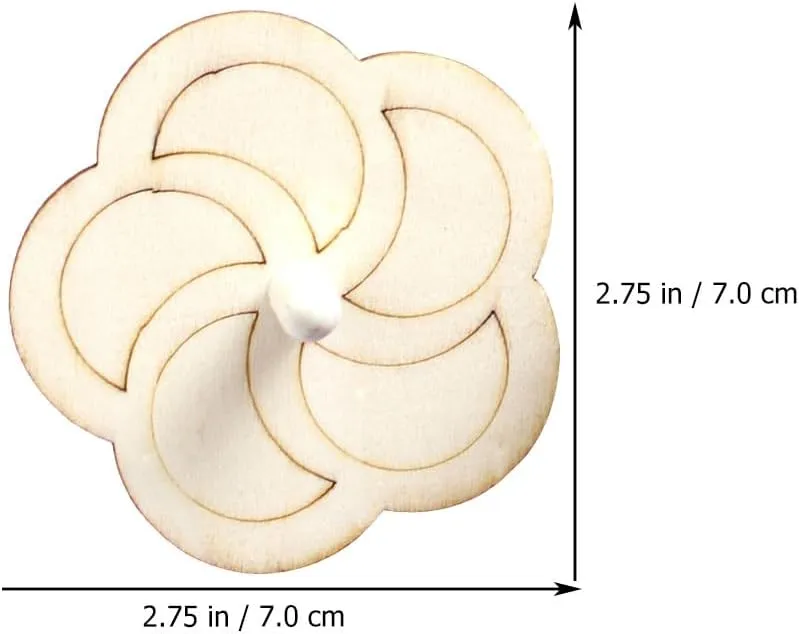 balacoo 40 Pcs Top Unfinished Wood Tops Kids Tops DIY Tops Unfinished Tops Wood Circles for Crafts Tops Game Wood Peg Tops Unfinished Gyroscope Tops Toys Paint Blank Child Wooden