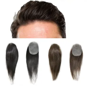 Bald Spot Hair Patch - Remy Human Hair - Natural Looking - 6cm x 8cm - #3 Dark Brown